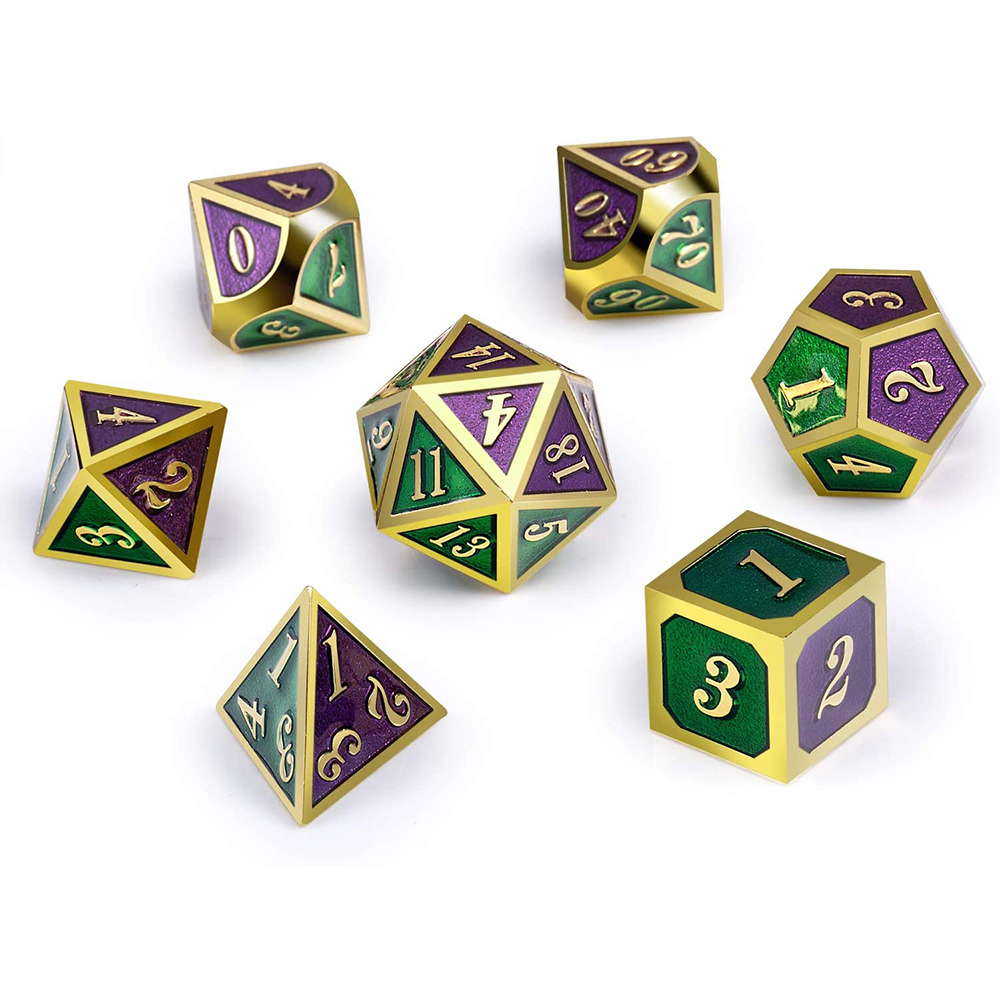 Gold with green and purple around the numbers