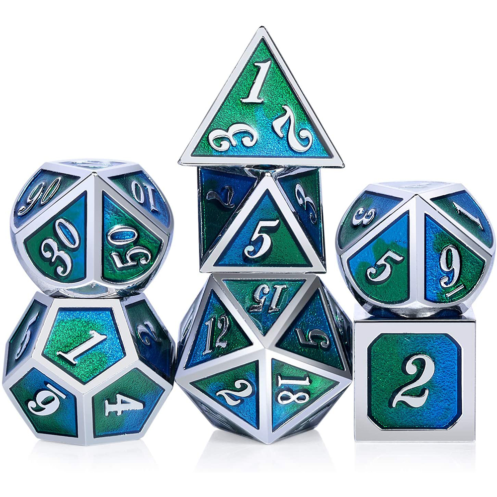 Silver with blue and green around the numbers