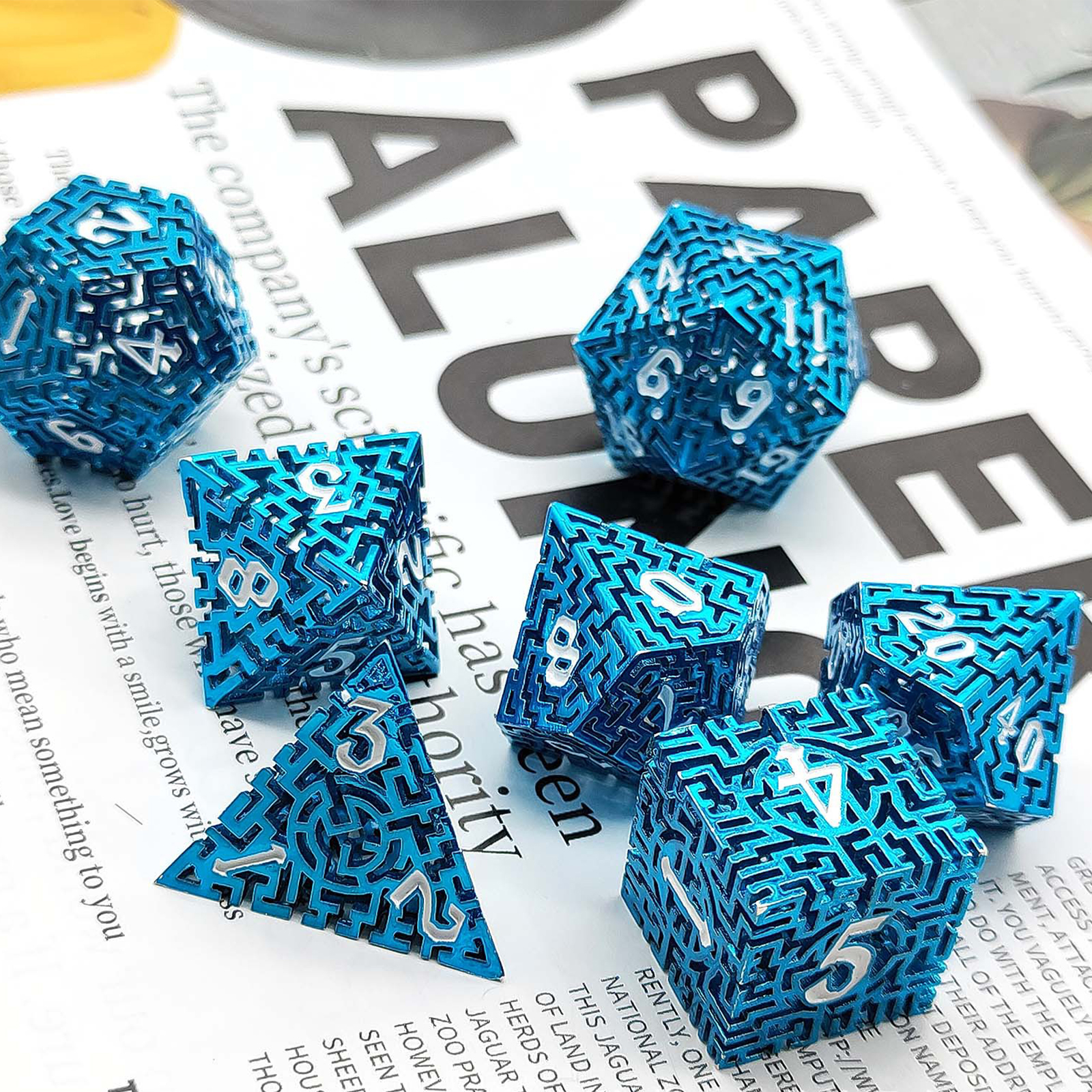 Blue filled with white numbers