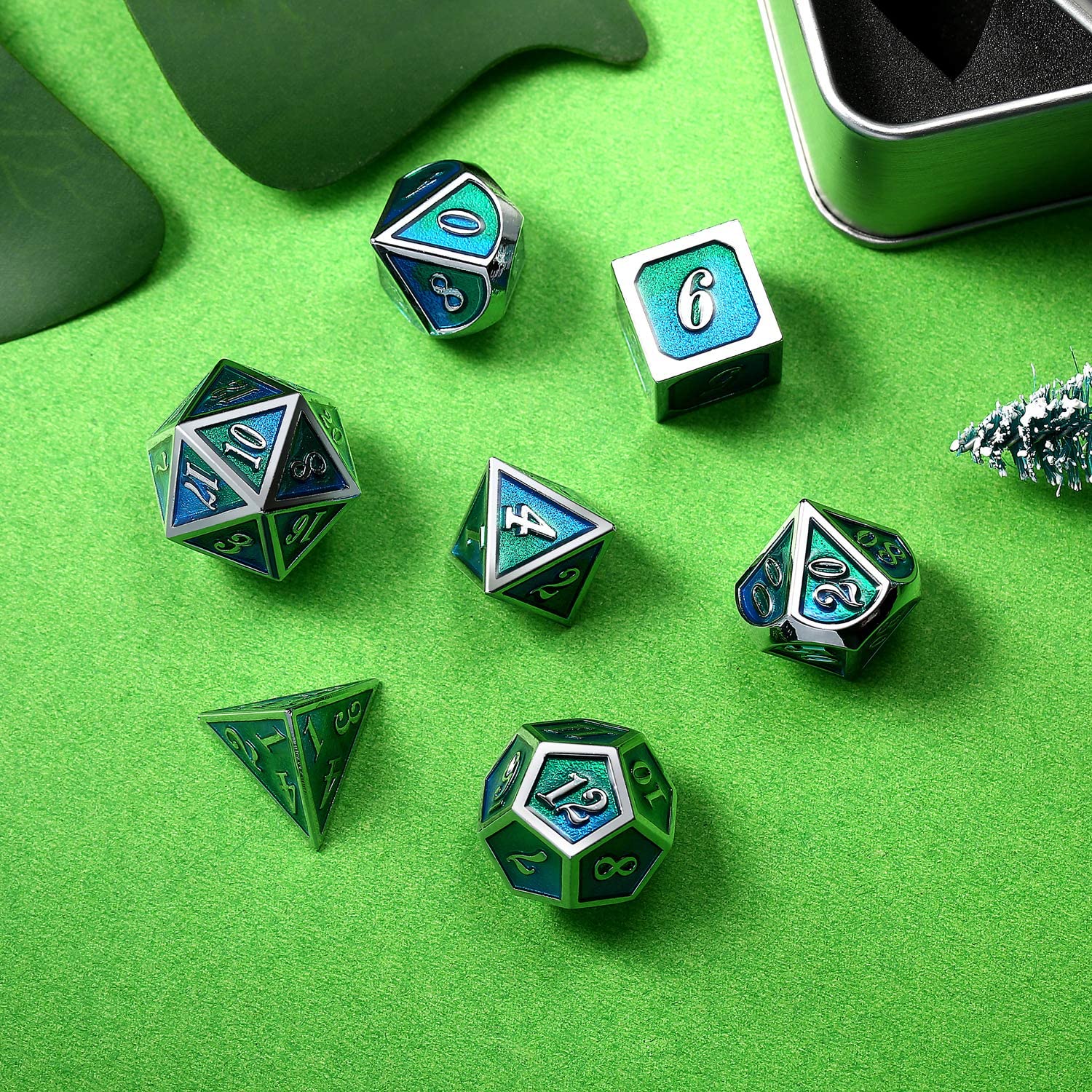 Silver with blue and green around the numbers