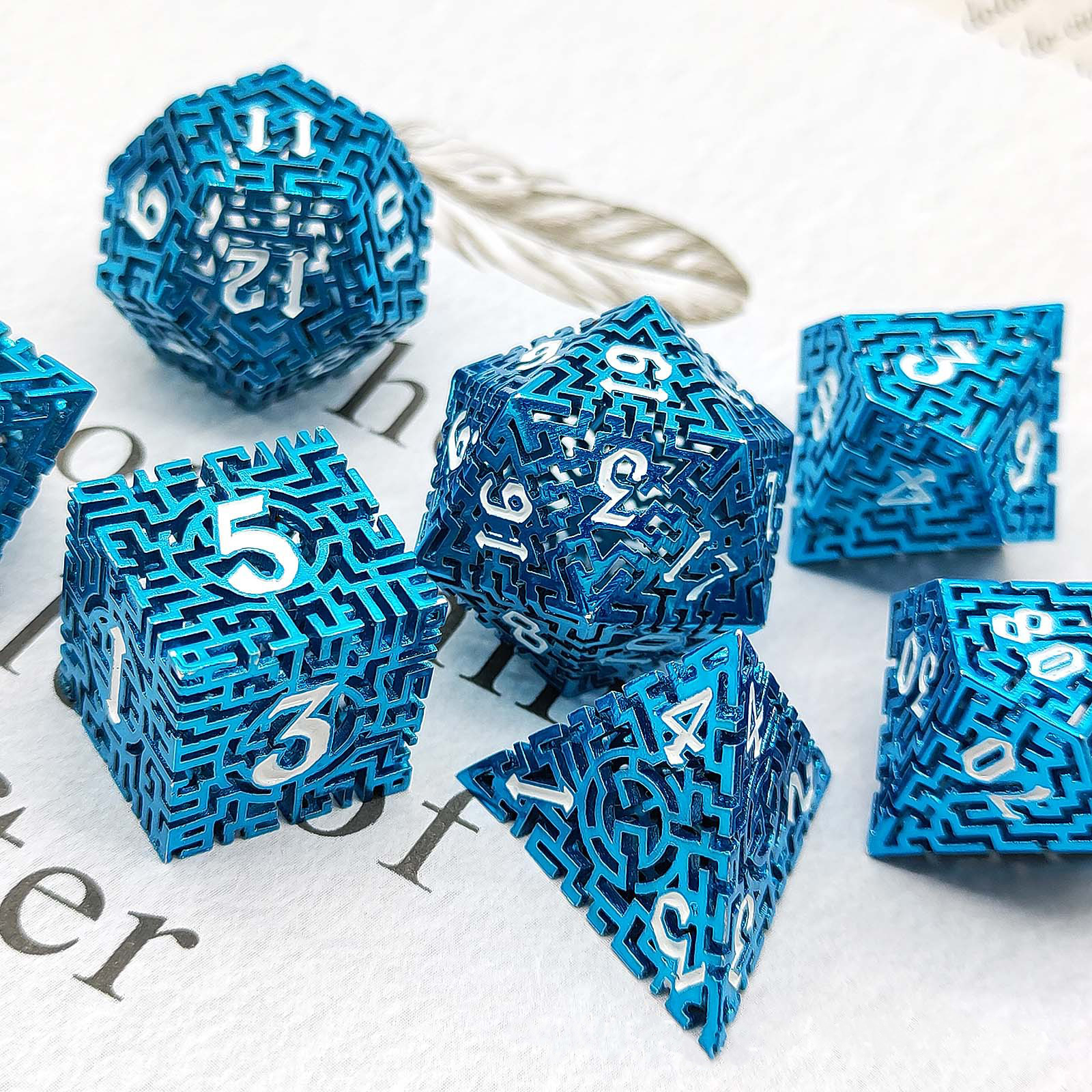 Blue filled with white numbers