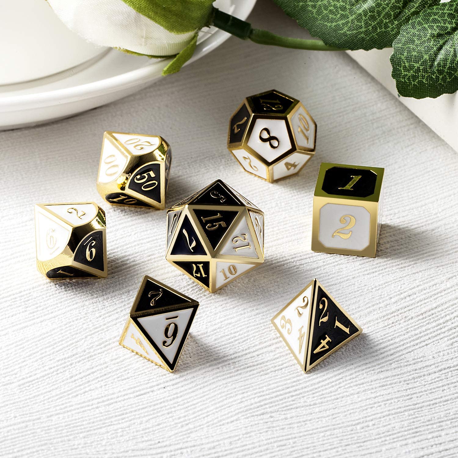 Gold with black and white  around the numbers