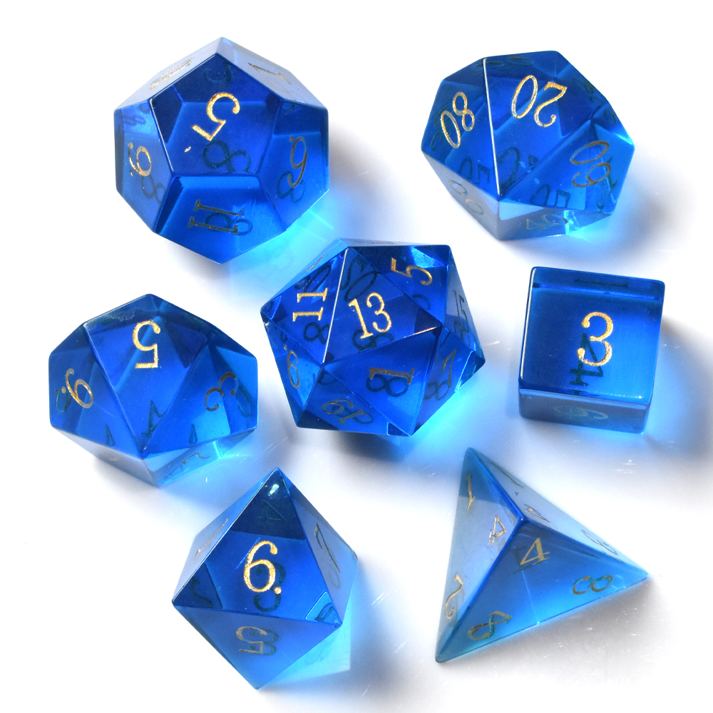 Blue glass Dice