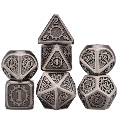 Gear Barrel Nickel Plated Metal Dice