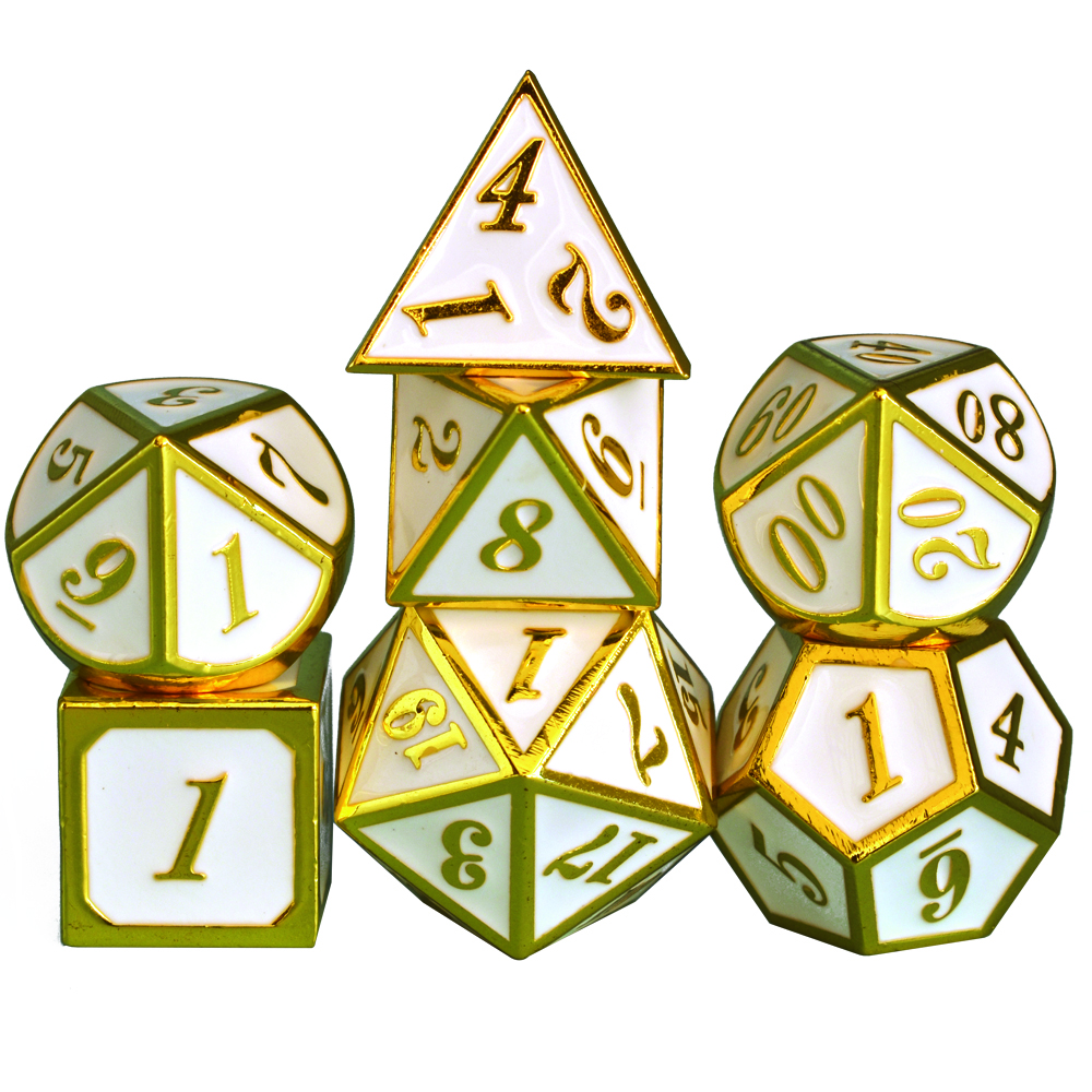 Italic Plated Gold White Metal Dice