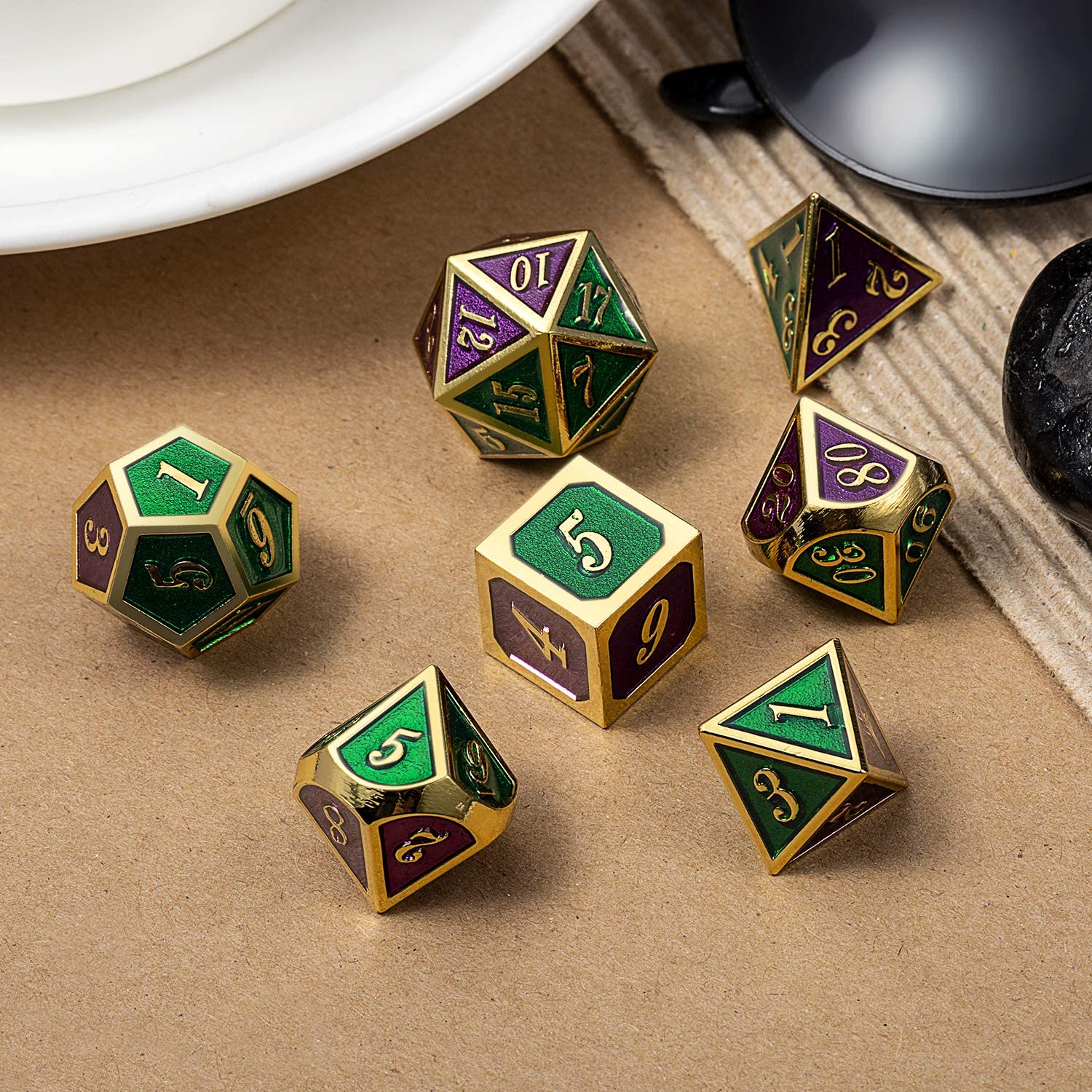 Gold with green and purple around the numbers
