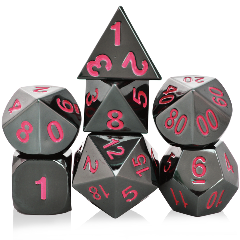 Painted Electroplating Black Pink Metal Dice