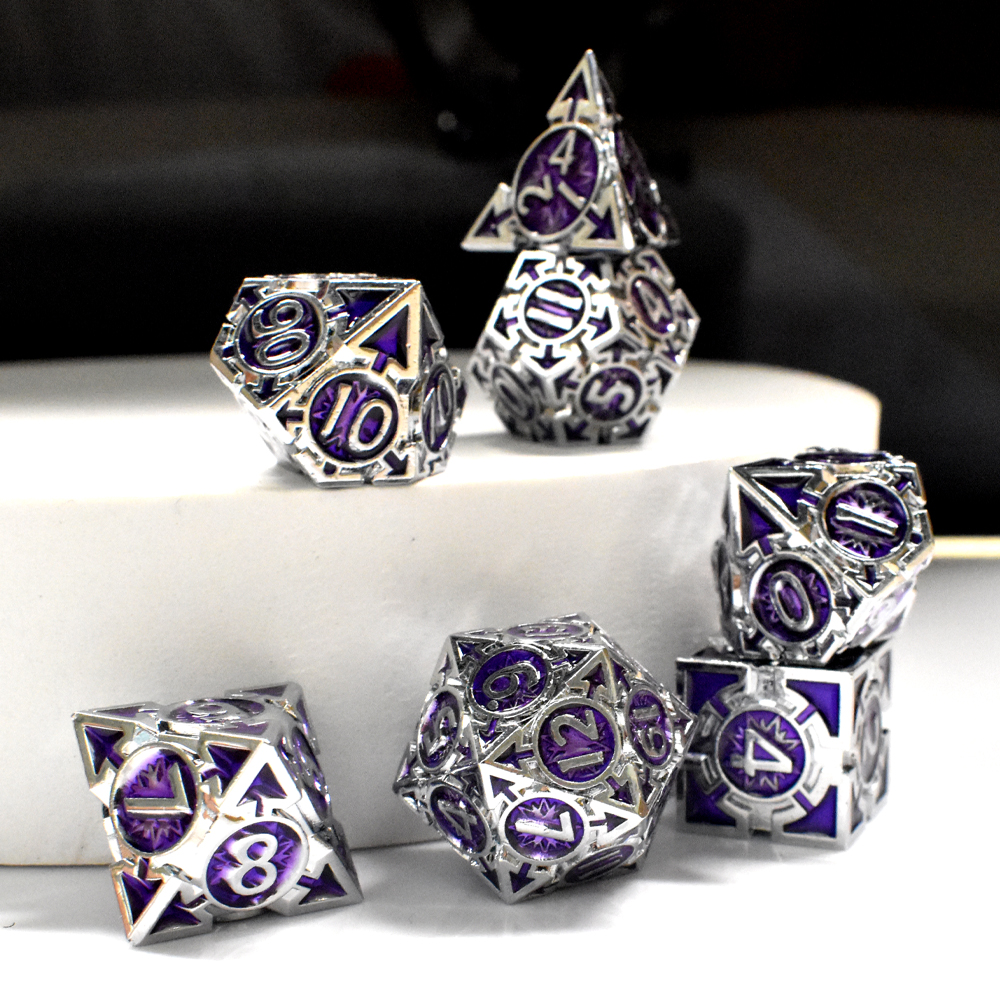 Silver with purple around the numbers