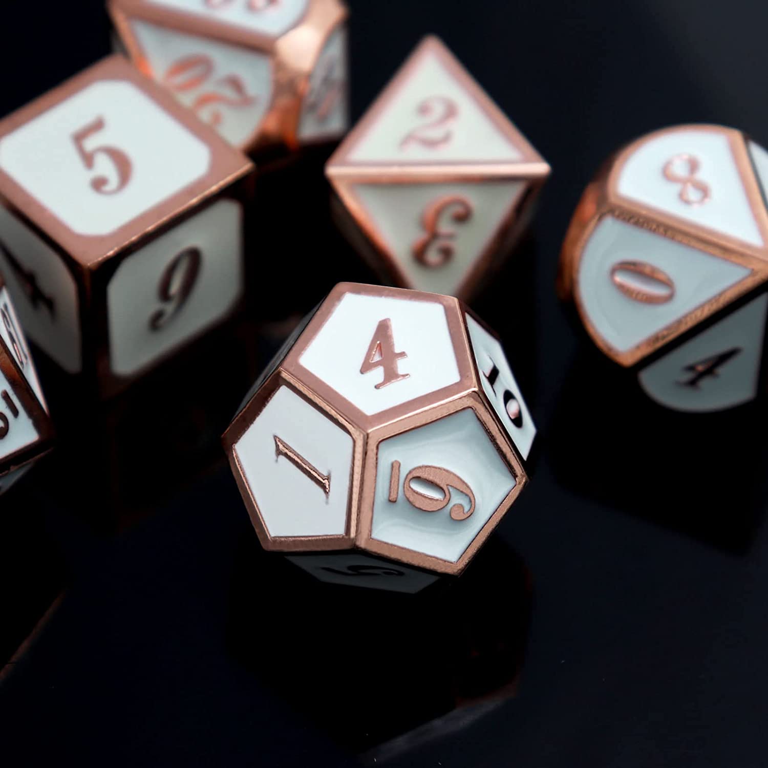 Rose gold with white around the numbers