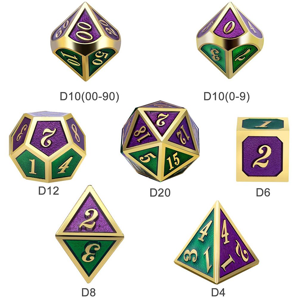 Gold with green and purple around the numbers