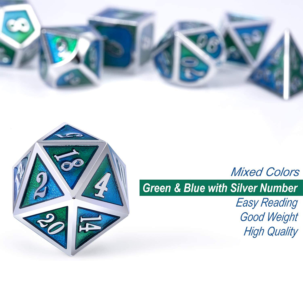 Silver with blue and green around the numbers