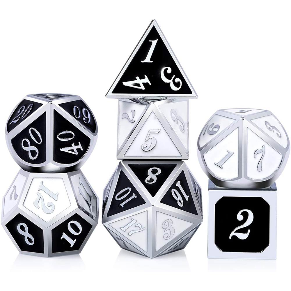 Silver with black and white  around the numbers