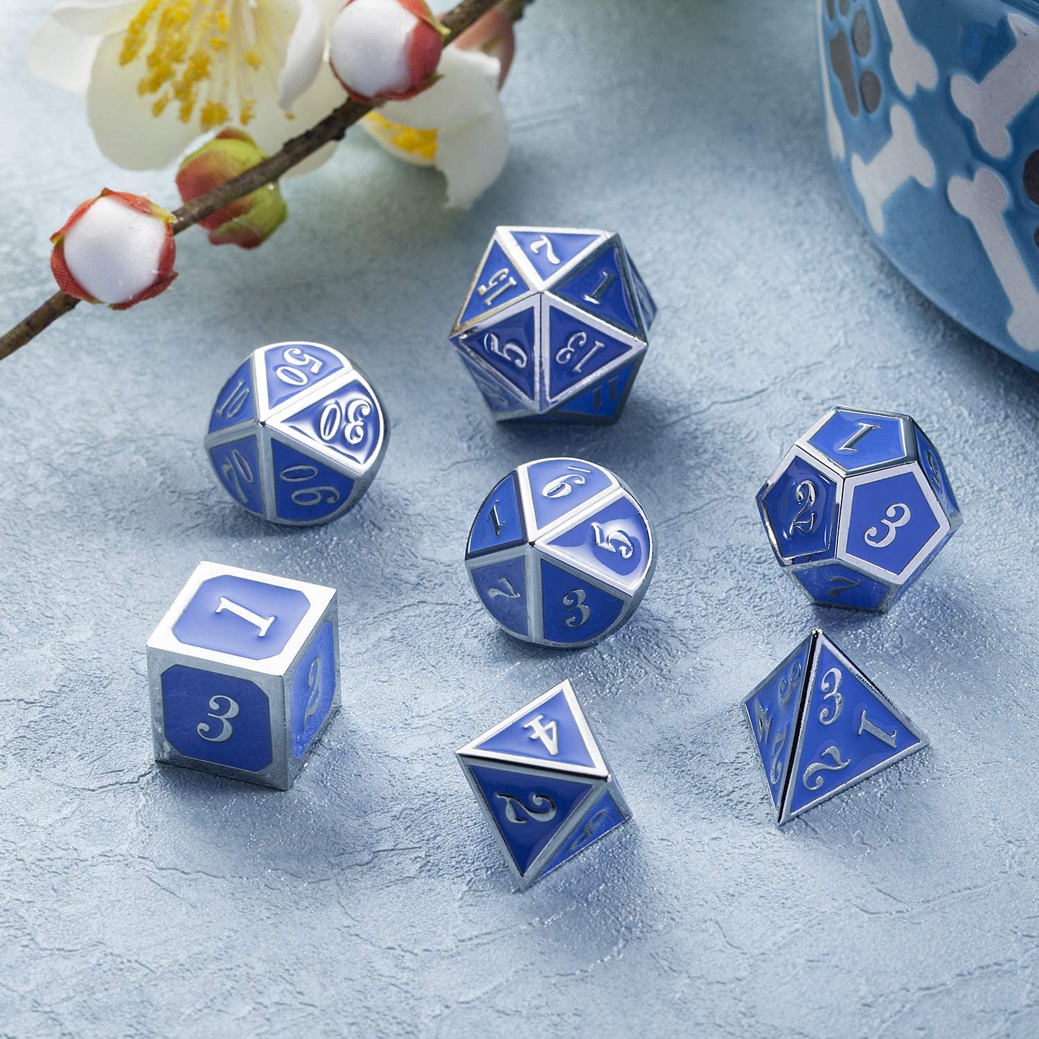 Silver with blue around the numbers