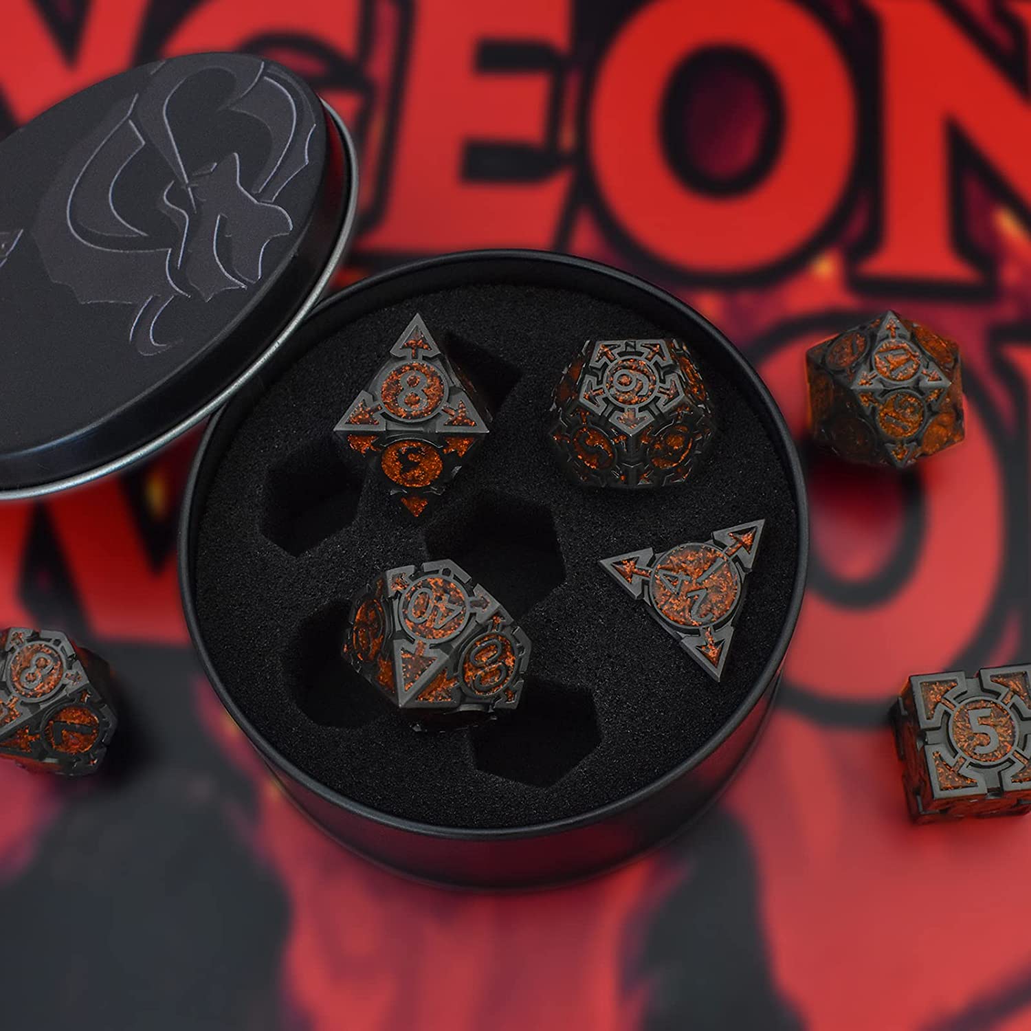 Black with yellow powder around the numbers