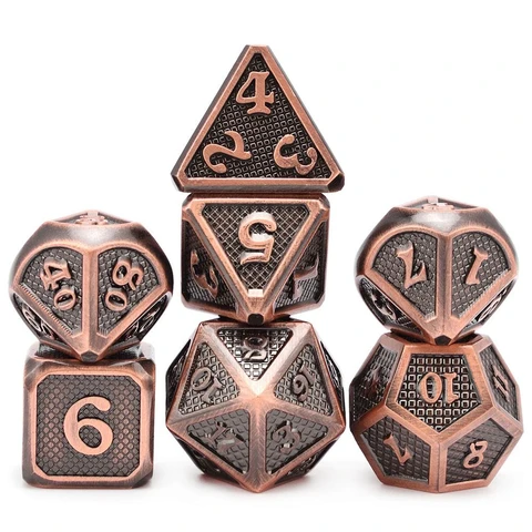 Snake Pattern Bronze Plated Metal Dice