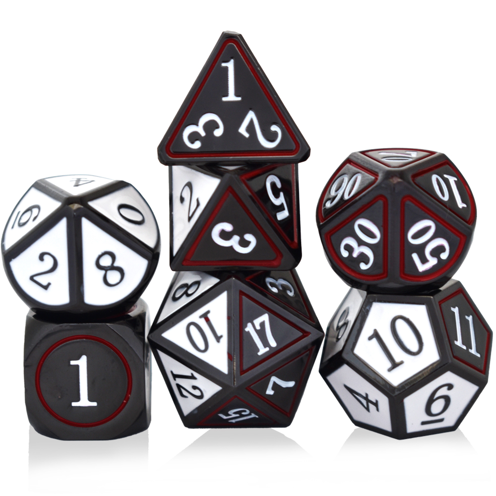 Double-Mode Electroplating Black And White Red Three-Color Metal Dice