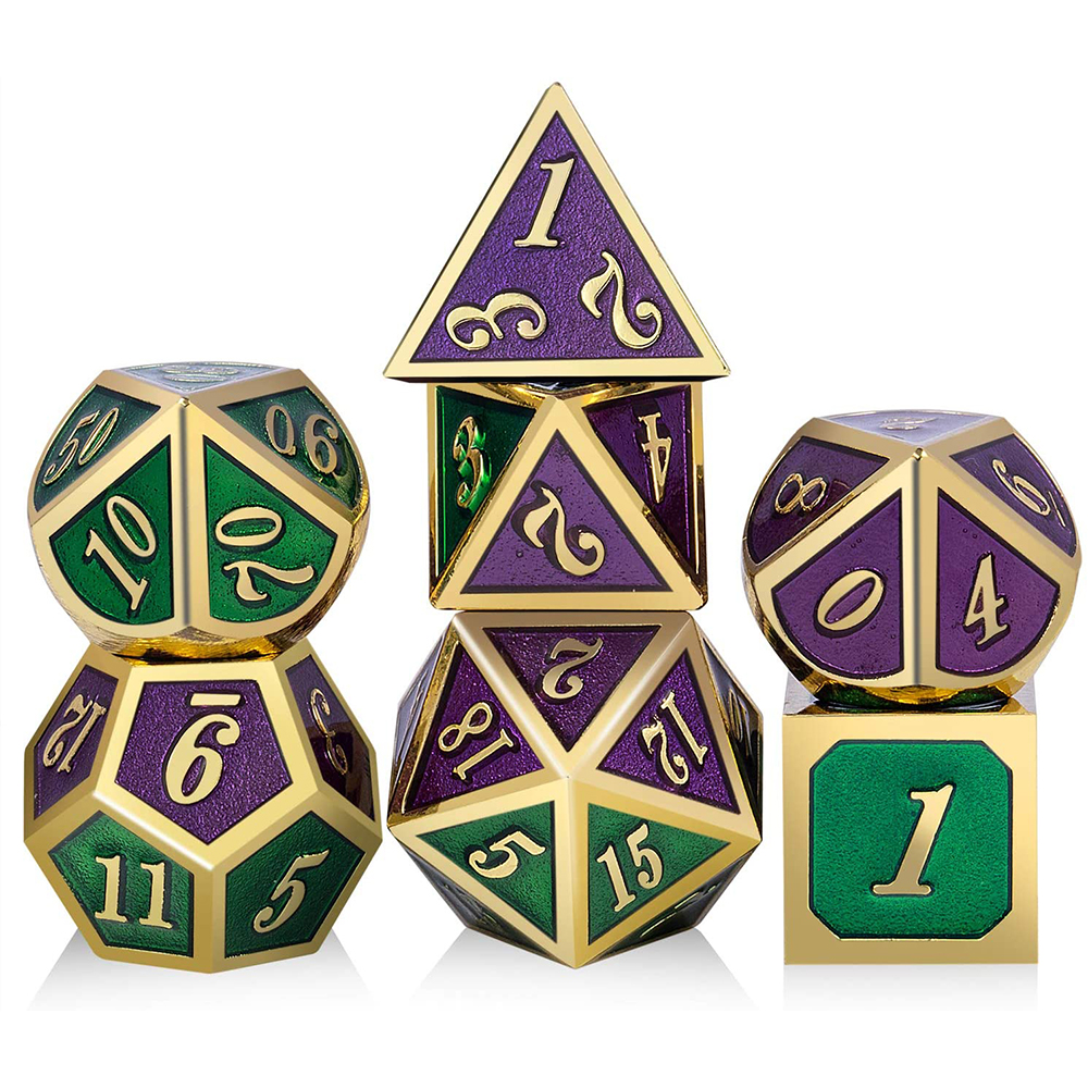Gold with green and purple around the numbers