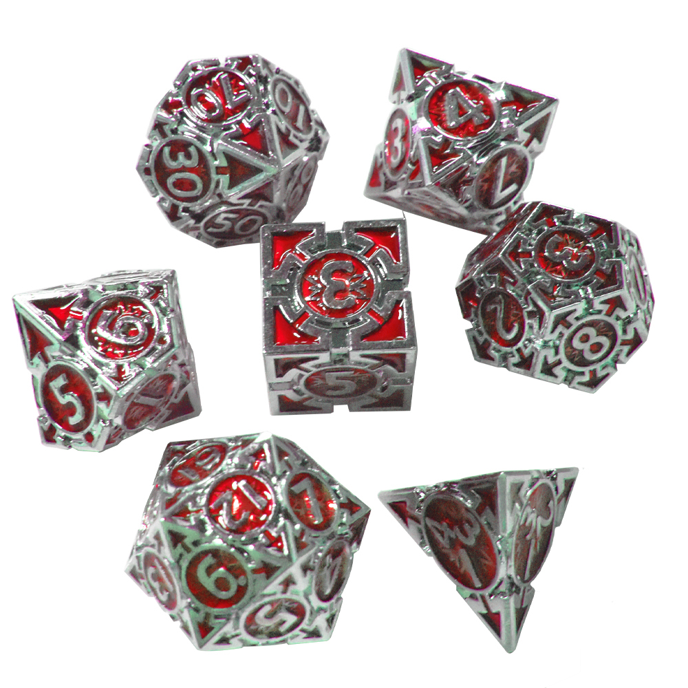 Silver with red around the numbers