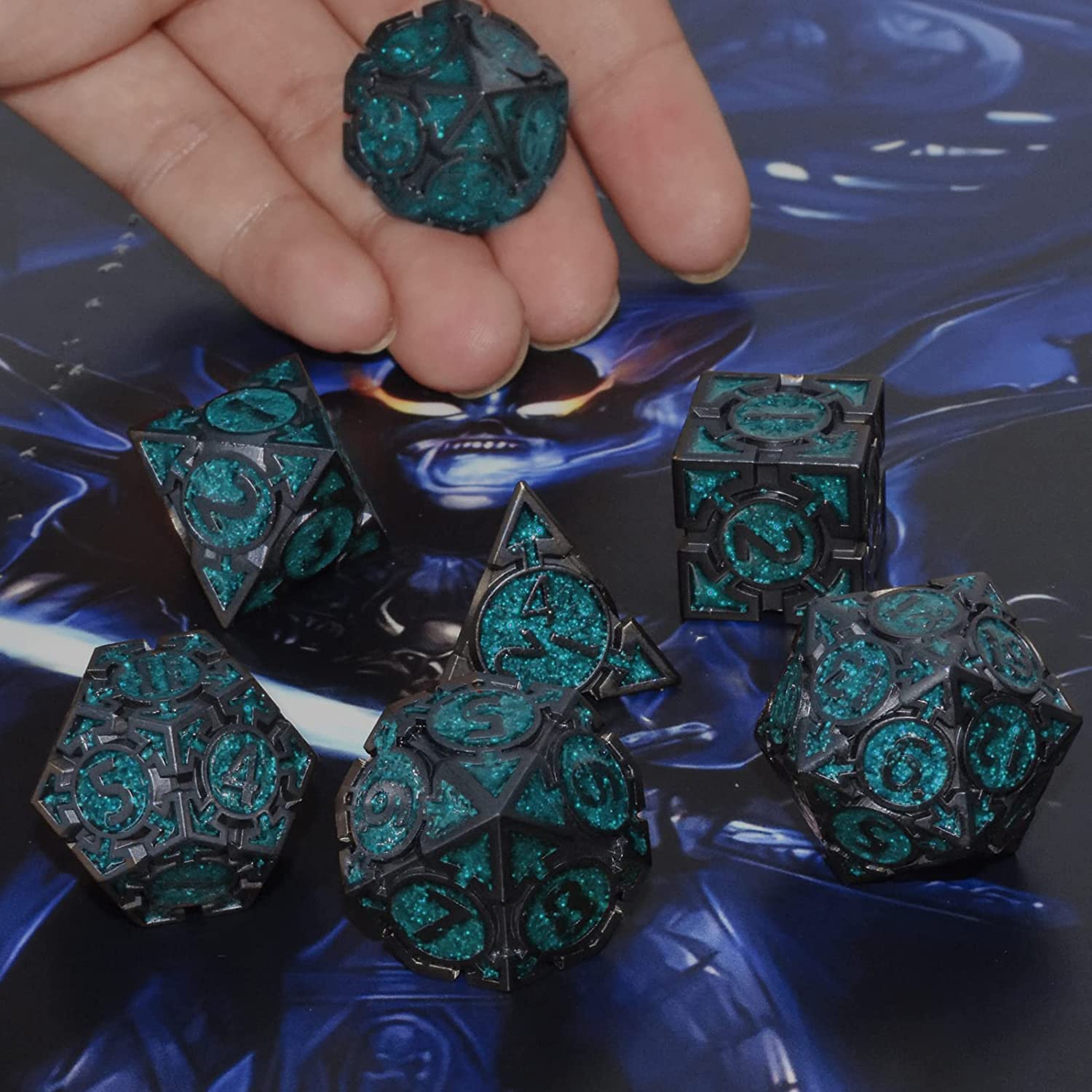 Black withwathet powder around the numbers