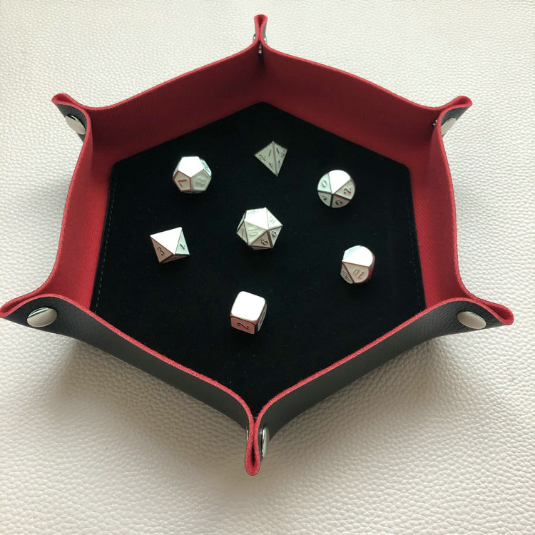 Hexagon Leather Dice Tray