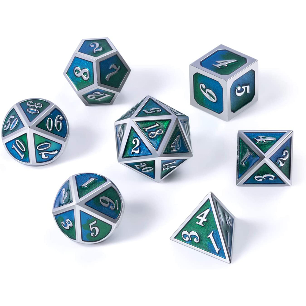 Silver with blue and green around the numbers