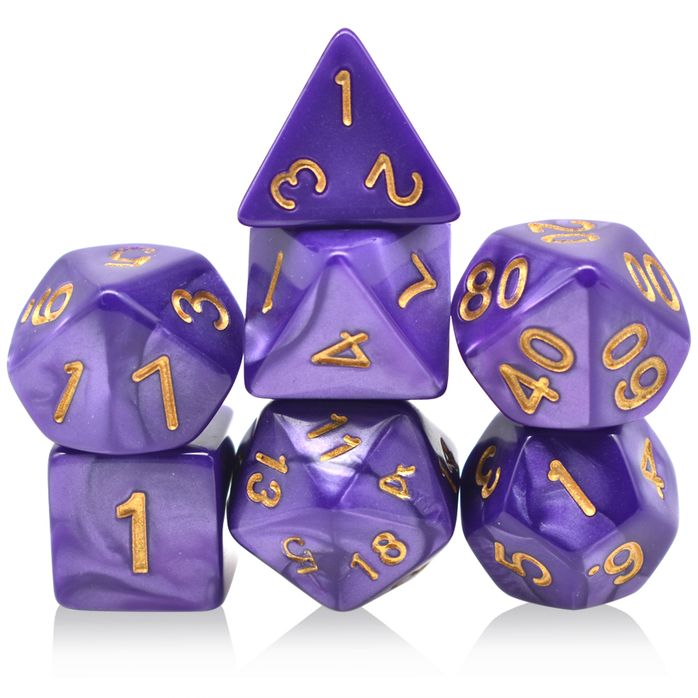 Acrylic Stone Pattern Light Purple Dice Set
