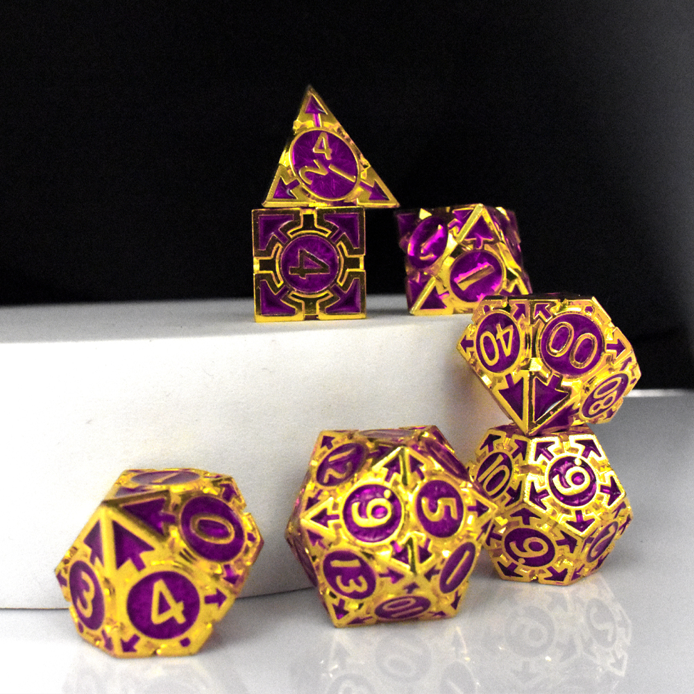 Gold with purple around the numbers