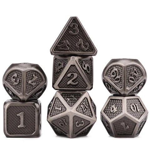 Snake Pattern Antique Nickel Plated Metal Dice