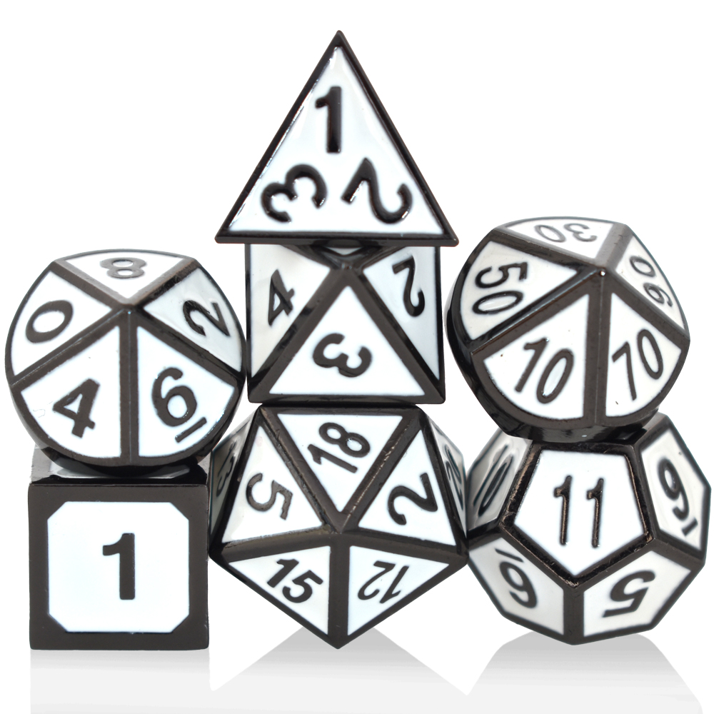 Italic Plating Black And White Metal Dice