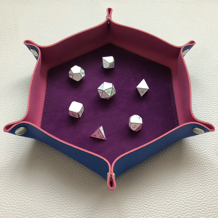 Hexagon Leather Dice Tray