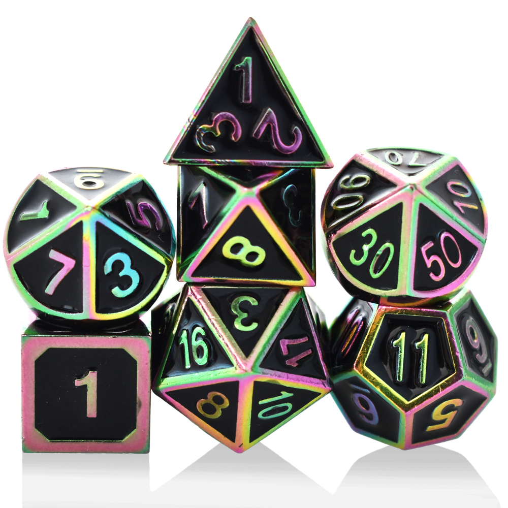 Italic Colorful Black Metal Dice