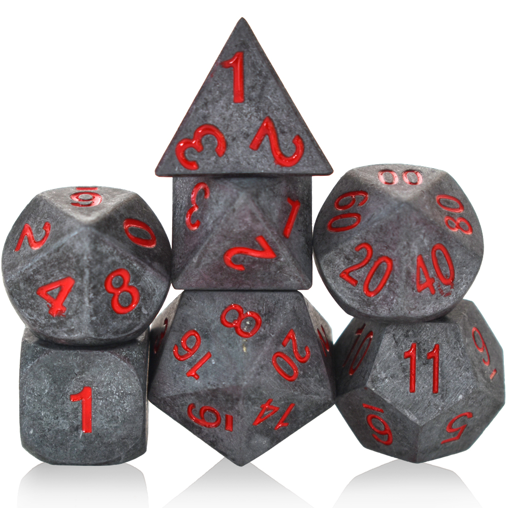 Painted Electroplated Black Nickel Red Metal Dice