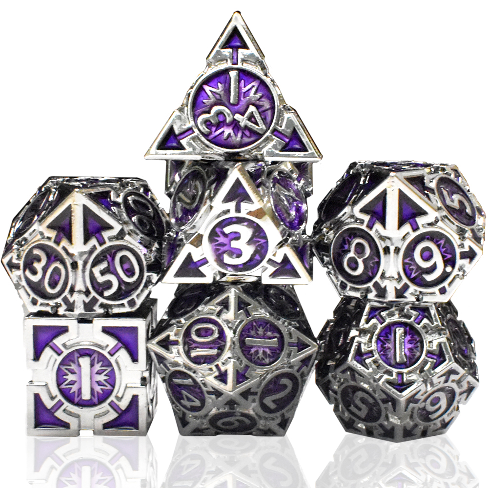 Silver with purple around the numbers