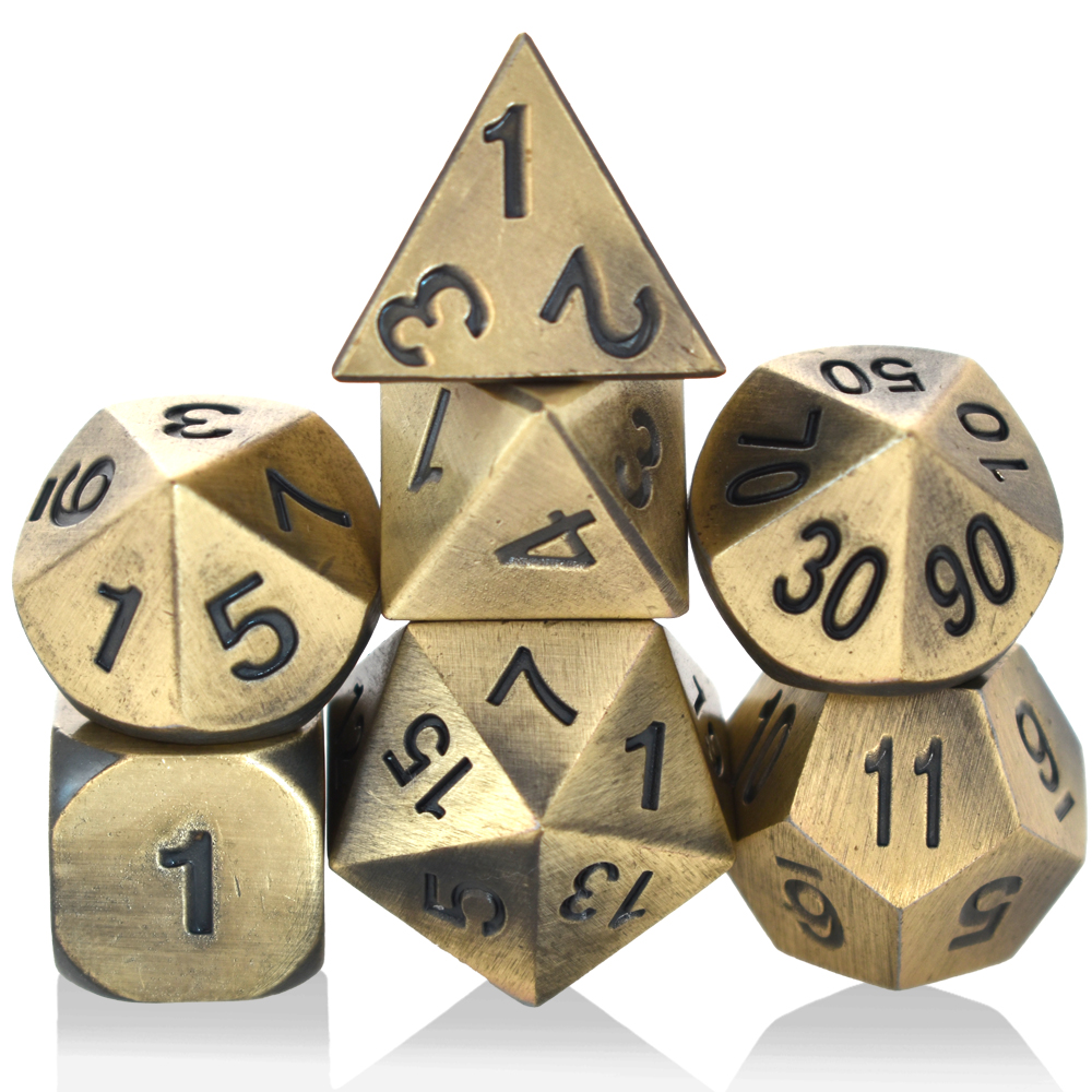 Painted Antique Metal Dice