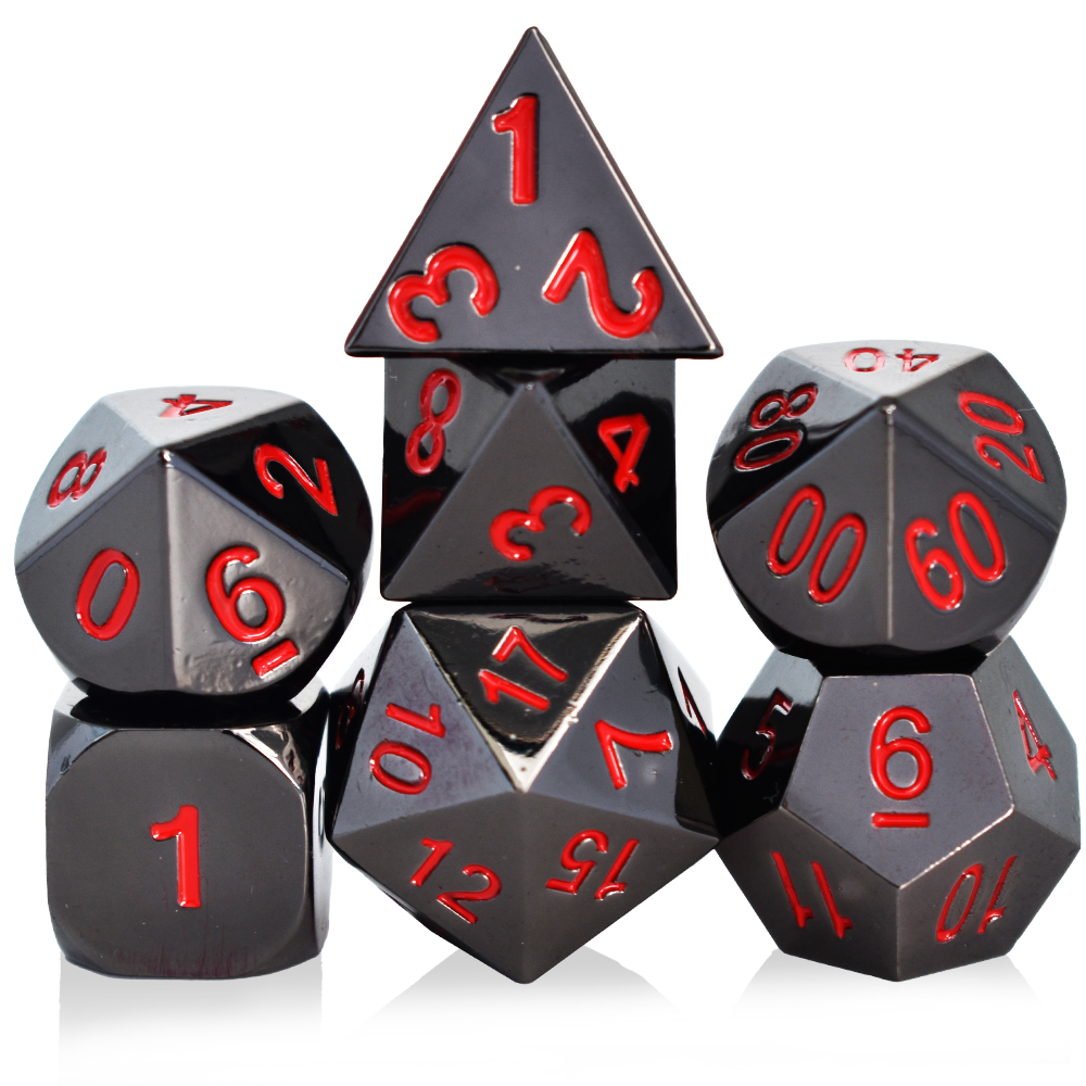 Painted Electroplating Black Red Metal Dice