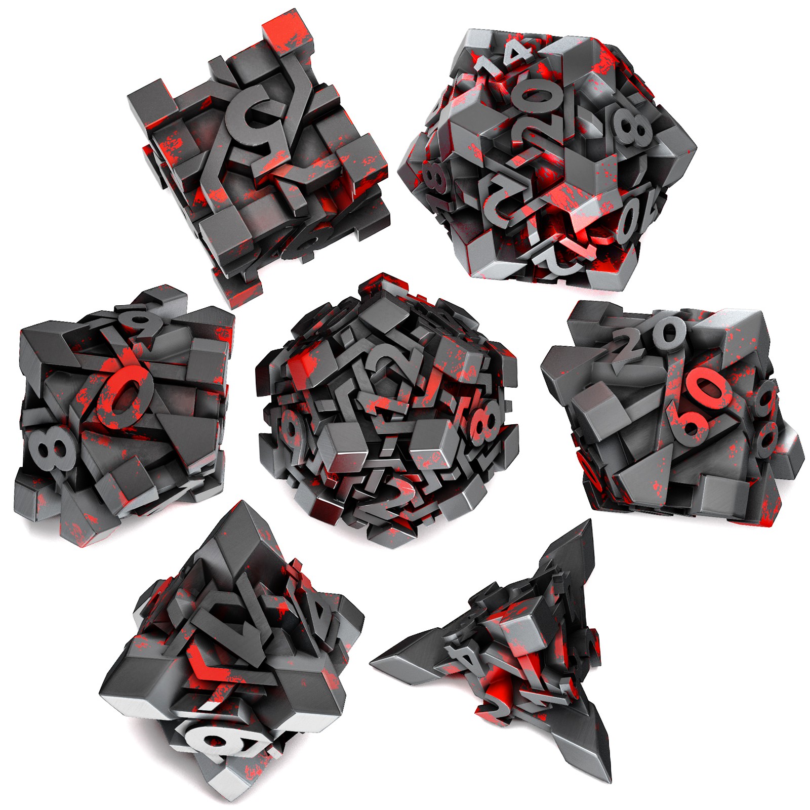 Blood stain cube dice