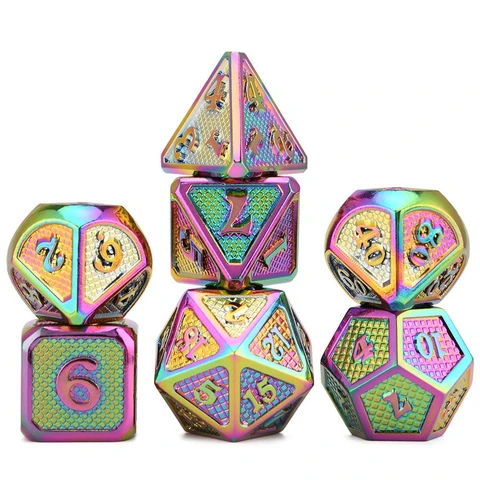 Snake Pattern Electroplating Colorful Metal Dice