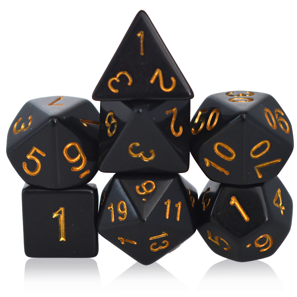 Monochrome Acrylic Black Dice Set