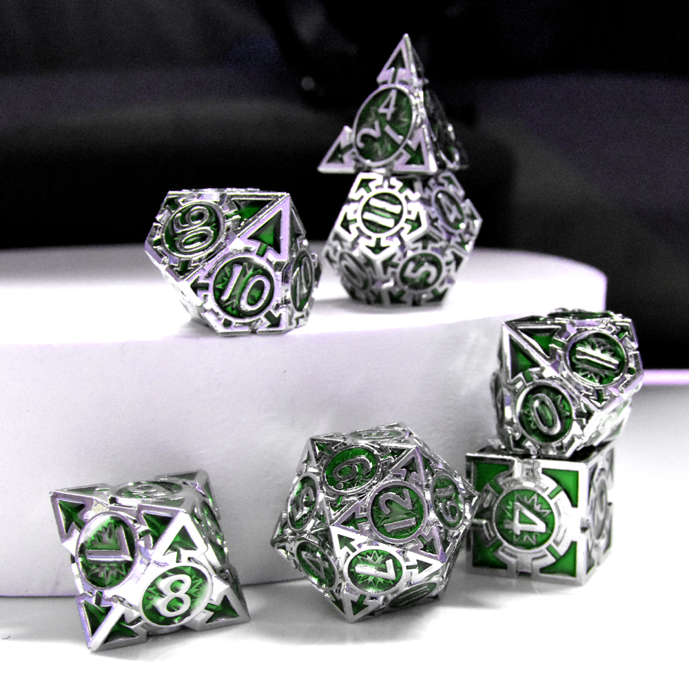 Silver with green around the numbers