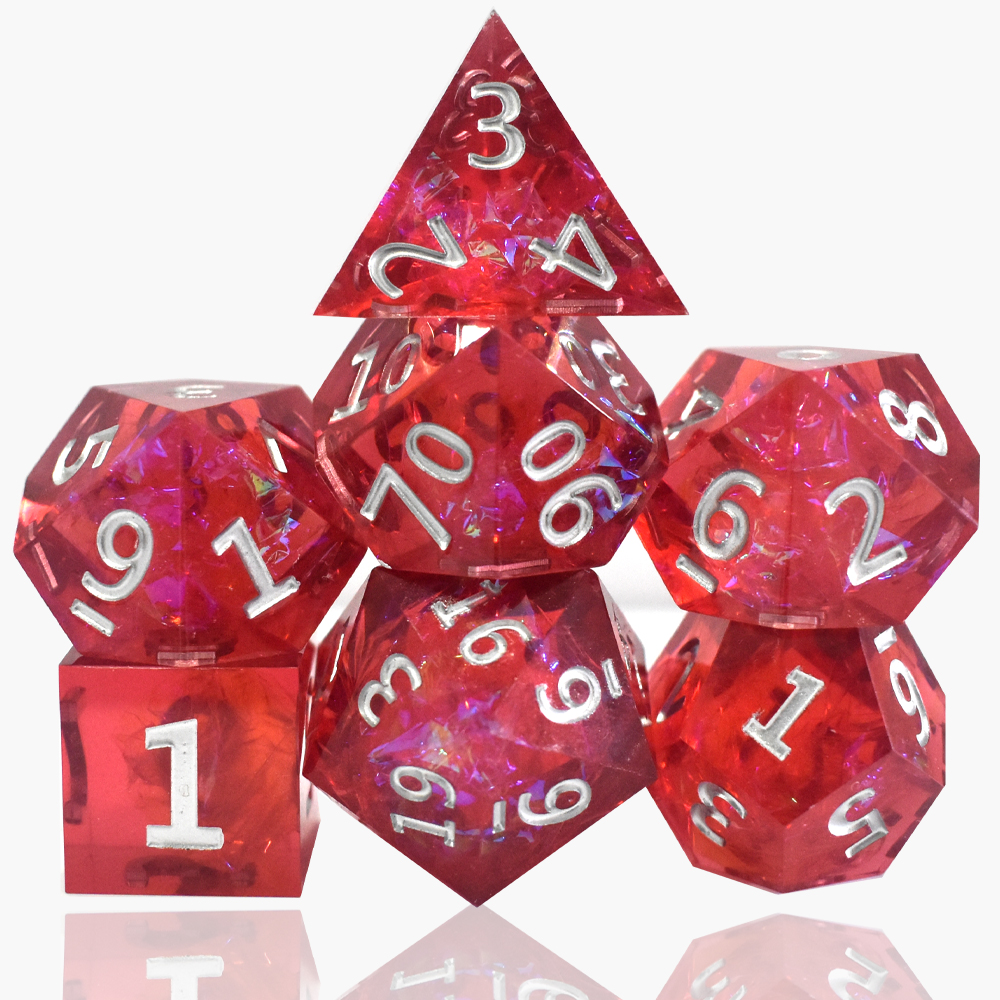 Red Gold Foil Resin Dice