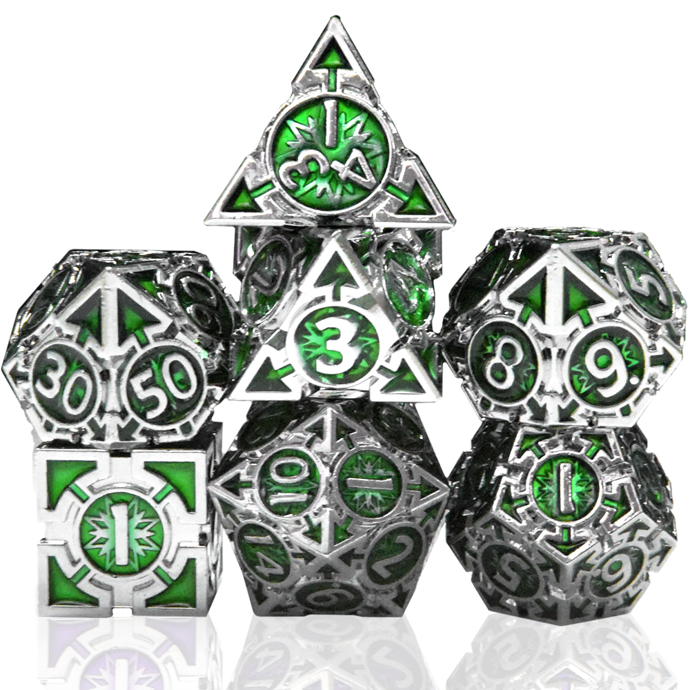 Silver with green around the numbers
