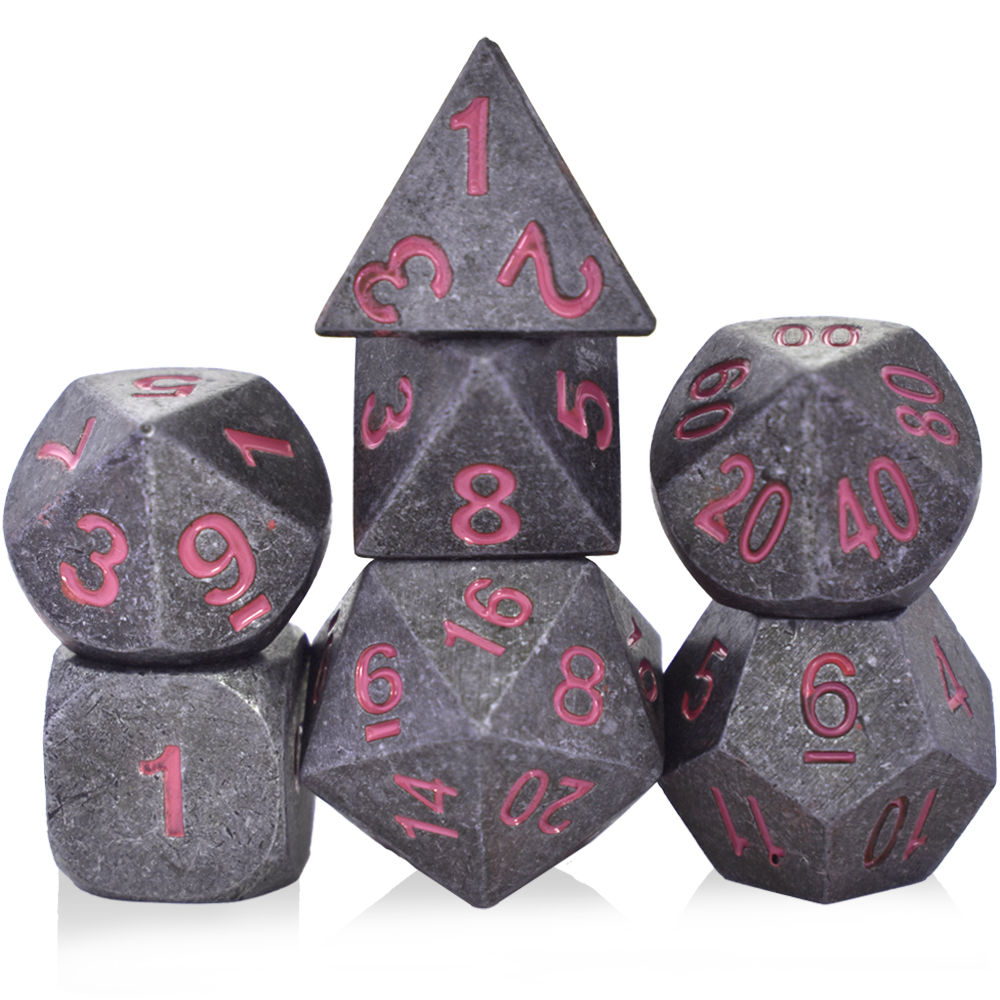 Painted Electroplated Black Nickel Pink Metal Dice