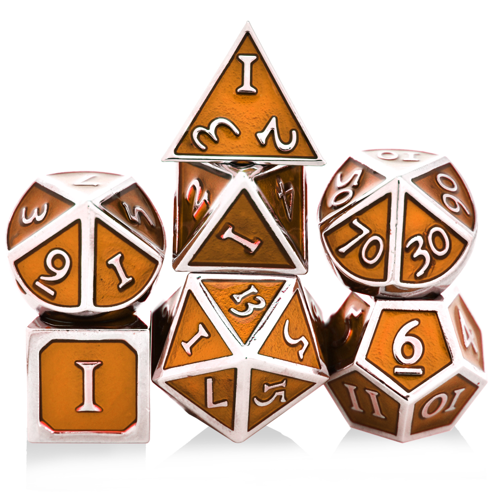 Romaji Plated Silver Yellow Metal Dice