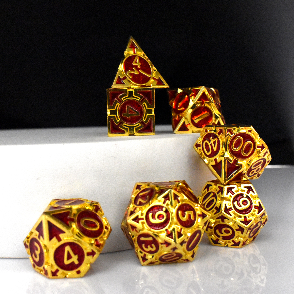 Gold with red around the numbers