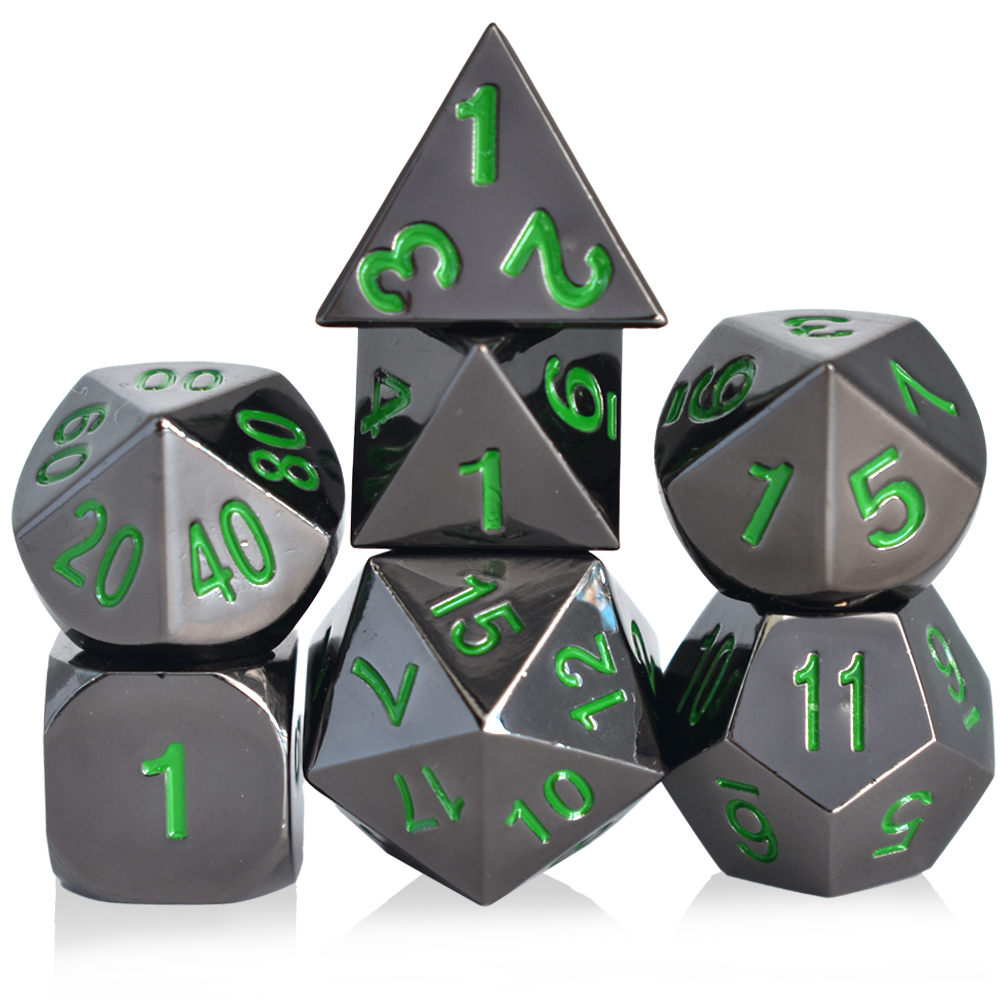 Painted Electroplating Black Green Metal Dice