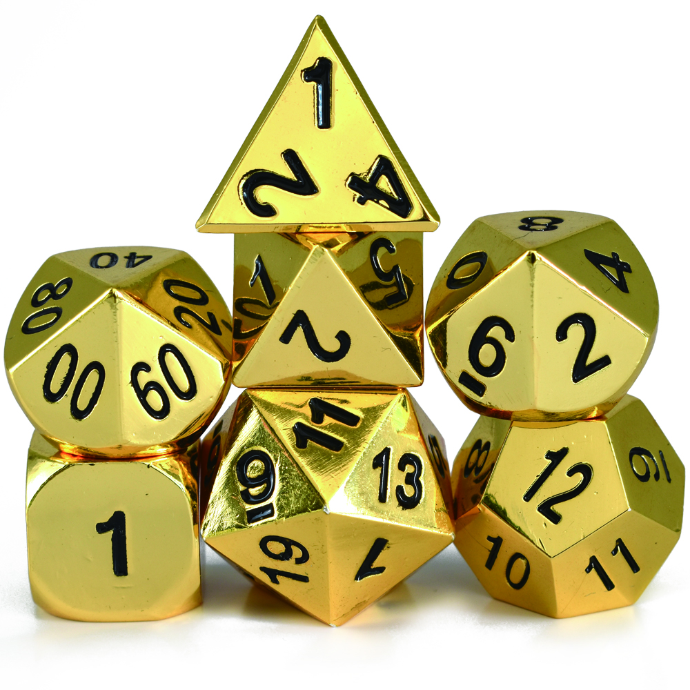 Gold Painted Metal Dice
