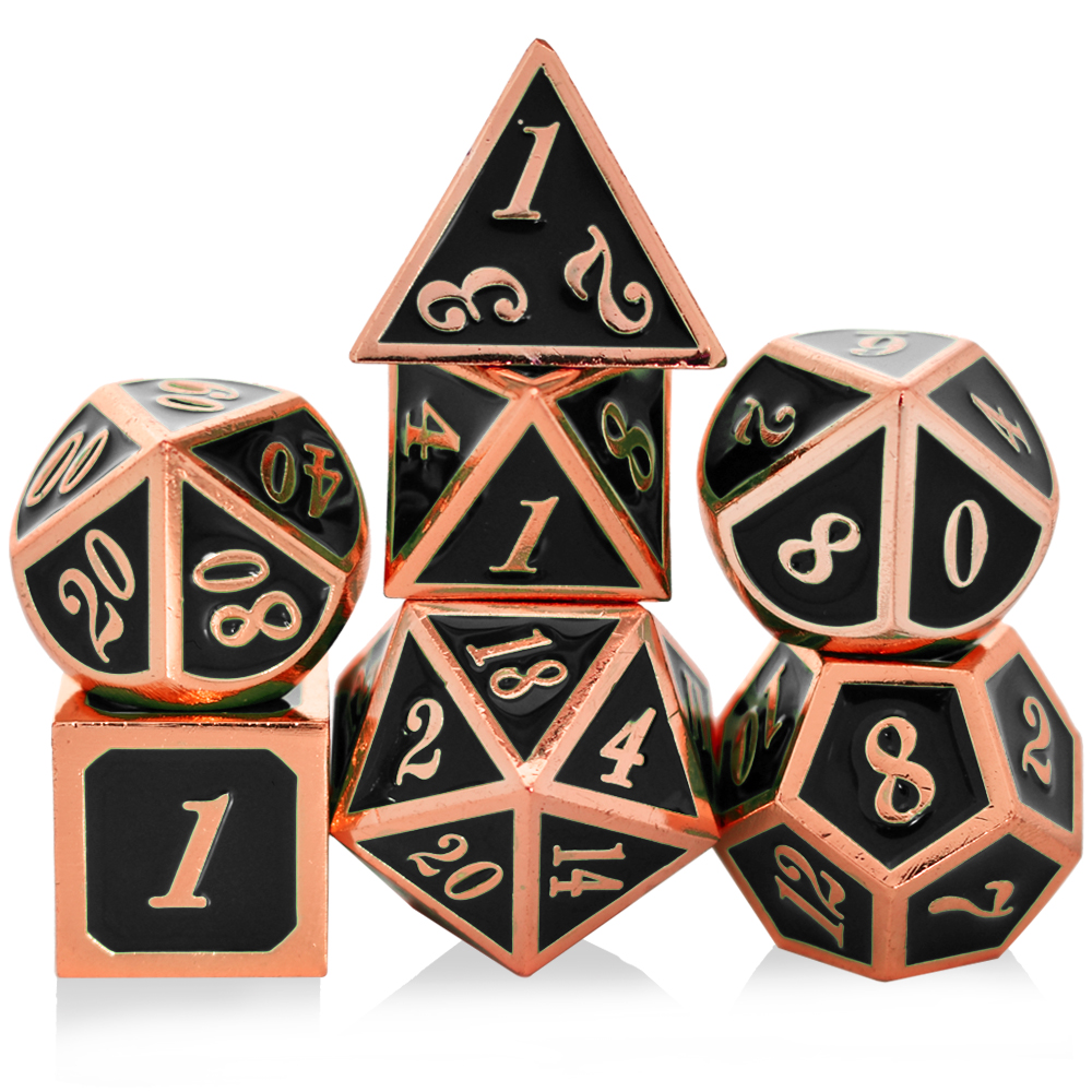 Italic Plated Bronze Black Metal Dice