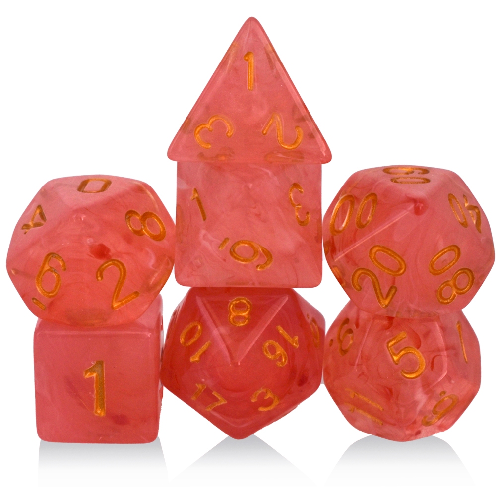 Acrylic Brushed Red Dice Set