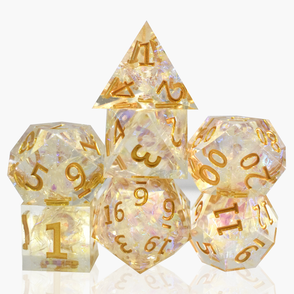Transparent Gold Foil Resin Dice
