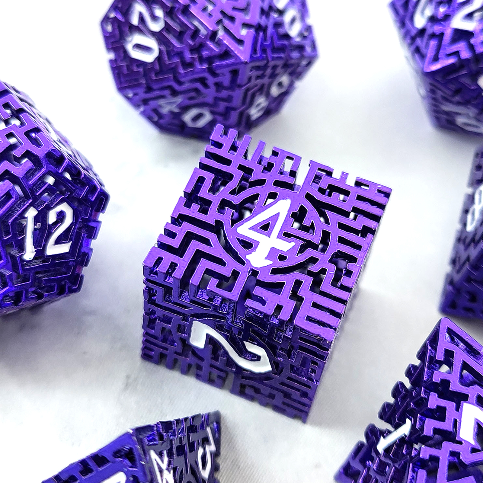 Purple filled with white numbers